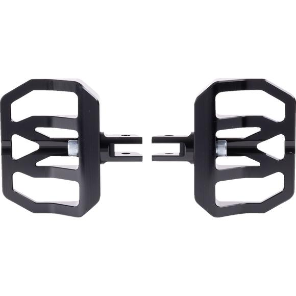 Thrashin Supply Co. Mini Aggressor Floorboards with stainless steel cone cleats on billet 6061 aluminum for Harley-Davidson Softail Dyna Touring and Sportster models