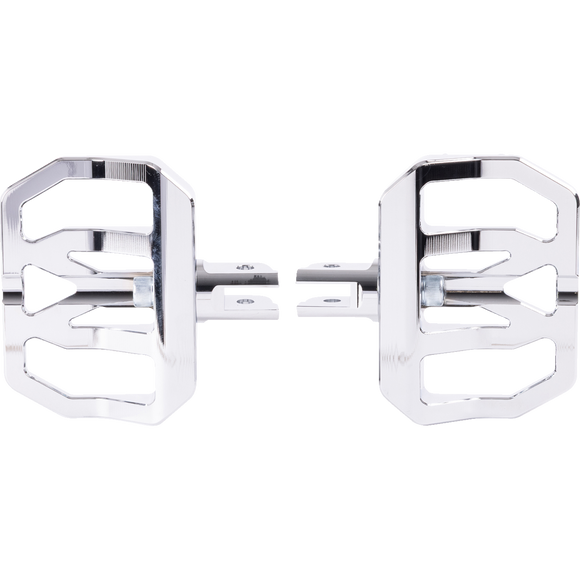Thrashin Supply Co. Mini Aggressor Floorboards with stainless steel cone cleats on billet 6061 aluminum for Harley-Davidson Softail Dyna Touring and Sportster models