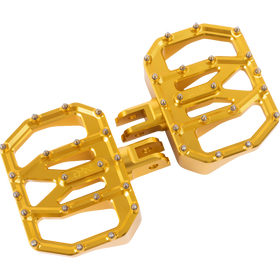 Thrashin Supply Co. Mini Aggressor Floorboards with stainless steel cone cleats on billet 6061 aluminum for Harley-Davidson Softail Dyna Touring and Sportster models