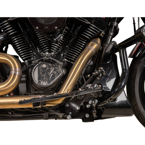 Thrashin Supply Co. Aggressor Max Grip billet aluminum floorboards with stainless steel cleats for Harley-Davidson Street Glide, Road Glide, and Softail