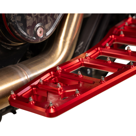 Thrashin Supply Co. Aggressor Max Grip billet aluminum floorboards with stainless steel cleats for Harley-Davidson Street Glide, Road Glide, and Softail