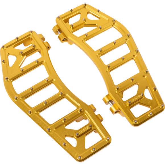 Thrashin Supply Co. Aggressor Max Grip billet aluminum floorboards with stainless steel cleats for Harley-Davidson Street Glide, Road Glide, and Softail