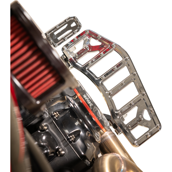 Thrashin Supply Co. Aggressor Max Grip billet aluminum floorboards with stainless steel cleats for Harley-Davidson Street Glide, Road Glide, and Softail