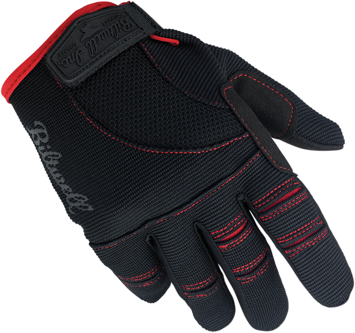 BILTWELL Moto Gloves - Black/Red - Small 1501-0108-002