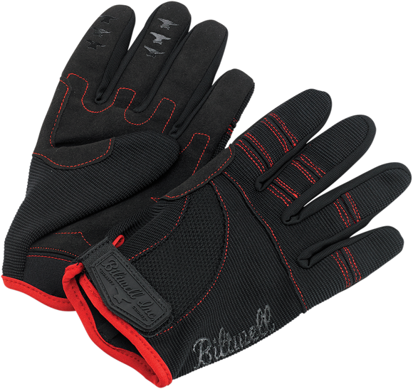 BILTWELL Moto Gloves - Black/Red - Small 1501-0108-002