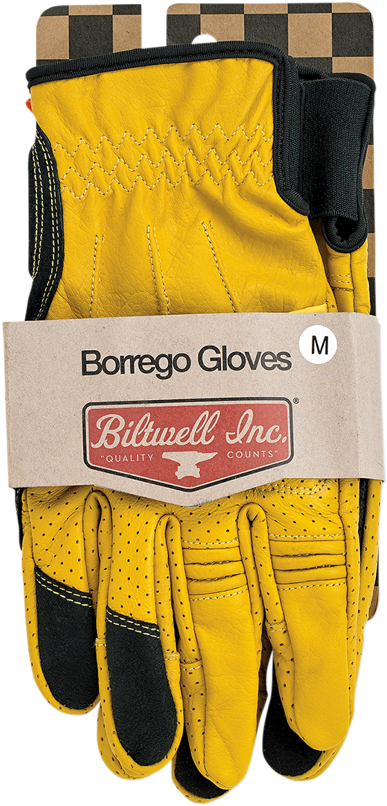 BILTWELL Borrego Gloves - Gold/Black - XS 1506-0701-301