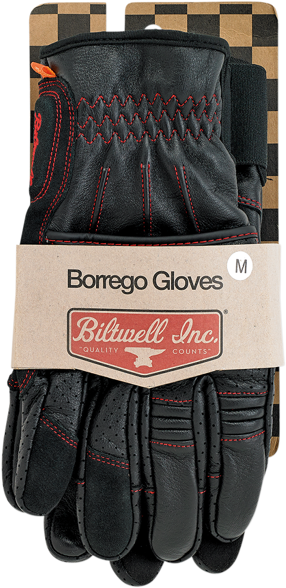 BILTWELL Borrego Gloves - Redline - Large 1506-0108-304