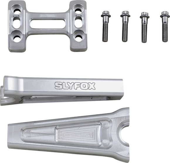SLYFOX Handlebar Riser Kit - Straight - 1" Clamping - 6" Rise - Raw TM-SLY3