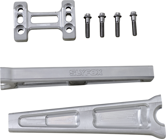 SLYFOX Handlebar Riser Kit - Straight - 1" Clamping - 10" Rise - Raw TM-SLY7
