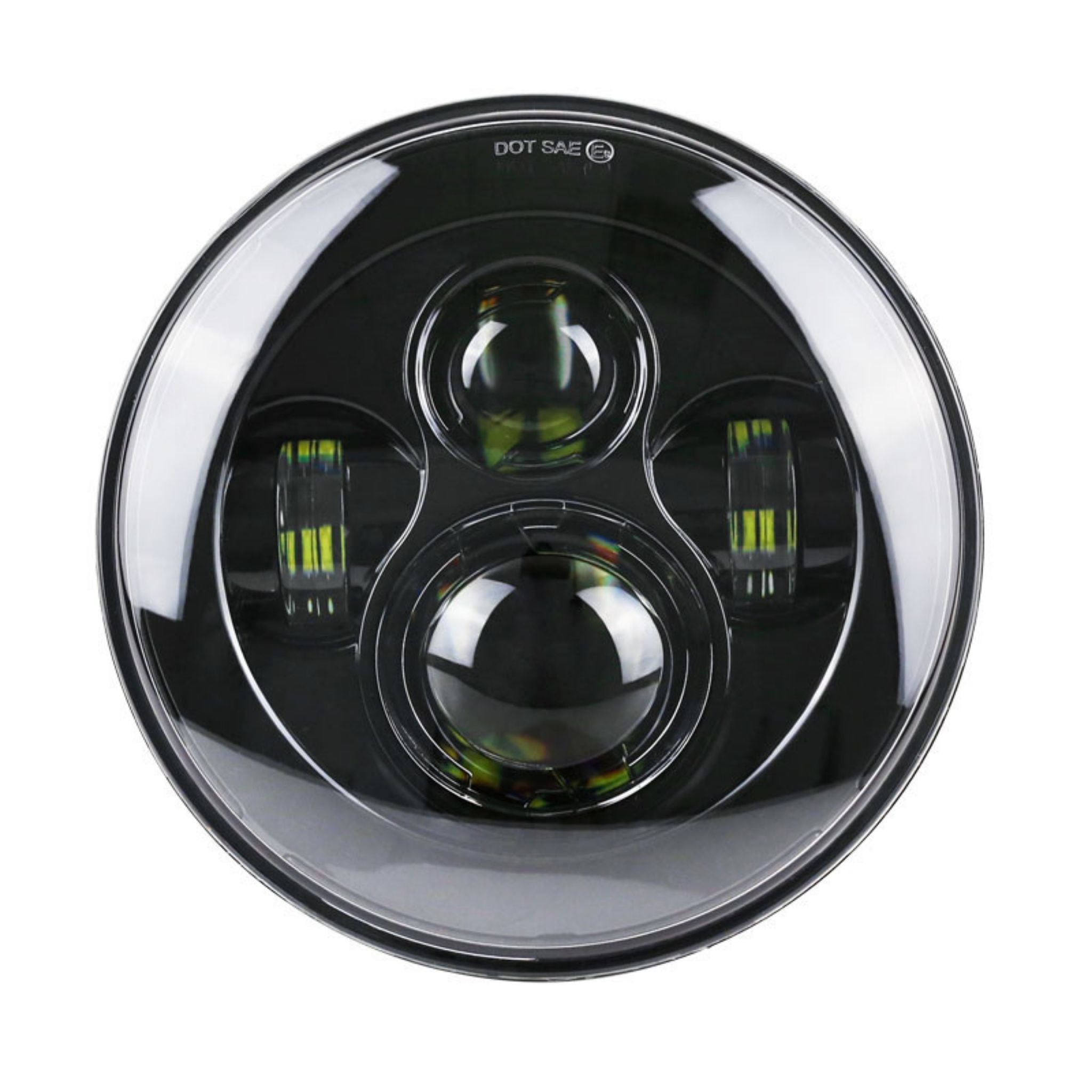 7" OG Projector LED Headlight for Harley-Davidson, black 7-inch round projector with triple CREE lenses