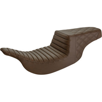 SADDLEMEN - STEP UP SEAT - BROWN - FRONT TUCK N ROLL, REAR DIAMOND STITCH