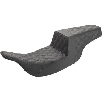 SADDLEMEN - STEP UP SEAT - BLACK, FULL DIAMOND STITCH - '97-07 FLT & FLH