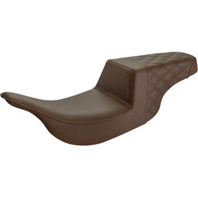 SADDLEMEN - STEP UP SEAT - BROWN, REAR DIAMOND STITCH - '97-07 FLH & FLT