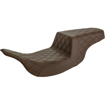 SADDLEMEN - STEP UP SEAT - BROWN, DIAMOND STITCH 97-07 FLH