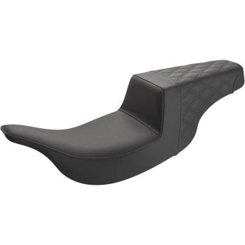SADDLEMEN - STEP UP SEAT - BLACK, REAR DIAMOND STITCH - '97-07 FLH & FLT