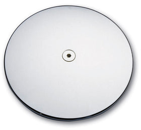 Pro-One billet air cleaner cover, smooth chrome-plated CNC aluminum, 6.28 in diameter, fits 1984-1999 Harley-Davidson Big Twin