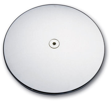 Pro-One billet air cleaner cover, smooth chrome-plated CNC aluminum, 6.28 in diameter, fits 1984-1999 Harley-Davidson Big Twin