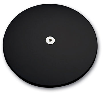 Smooth black billet CNC air cleaner cover, 6.28-inch, fits Harley-Davidson Big Twin 1984–1999, chrome center bolt