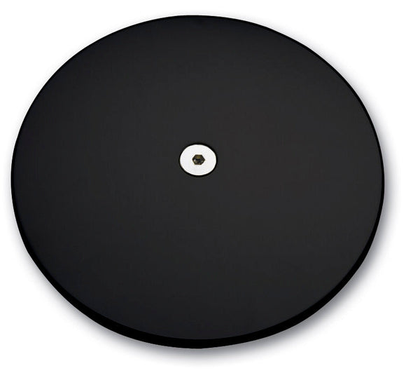 Smooth black billet CNC air cleaner cover, 6.28-inch, fits Harley-Davidson Big Twin 1984–1999, chrome center bolt