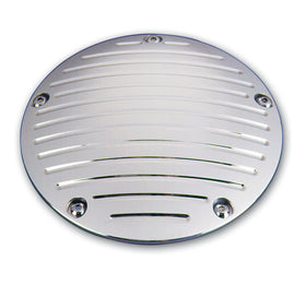 Chrome billet aluminum derby cover, ball-milled slotted design, for Harley-Davidson TC88 Big Twin 1999–2017