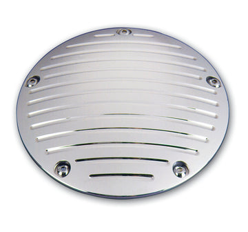 Chrome billet aluminum derby cover, ball-milled slotted design, for Harley-Davidson TC88 Big Twin 1999–2017