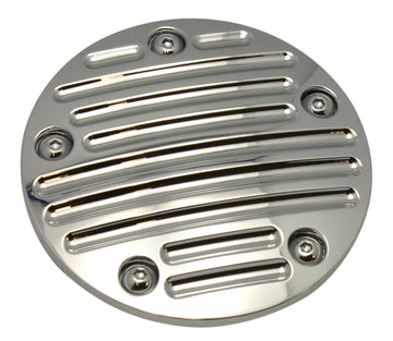 TC88 chrome billet point cover, Millennium ball-milled 5-hole design, fits 1999-2017 Harley-Davidson Twin Cam