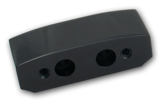 204530B black anodized billet aluminum motor mount spacer 1-1/4 inch for Harley-Davidson EVO 1984-1999, CNC machined with two large holes and two threaded bolt holes