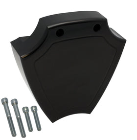 204570B smooth black billet aluminum coil cover with mounting bolts for Harley-Davidson EVO 1984–1999