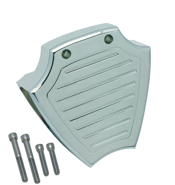 Chrome ball-milled billet aluminum coil cover for Harley-Davidson EVO 1984-1999 with chrome mounting bolts