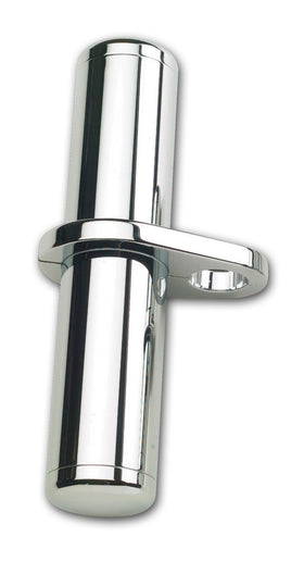 10-inch chrome-plated billet aluminum motorcycle stash tube with mounting clamp for 1-1/2-inch frame, waterproof O-ring cap