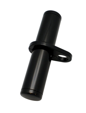 10-inch black billet aluminum motorcycle stash tube with 1-1/2-inch mounting clamp and waterproof O-ring cap