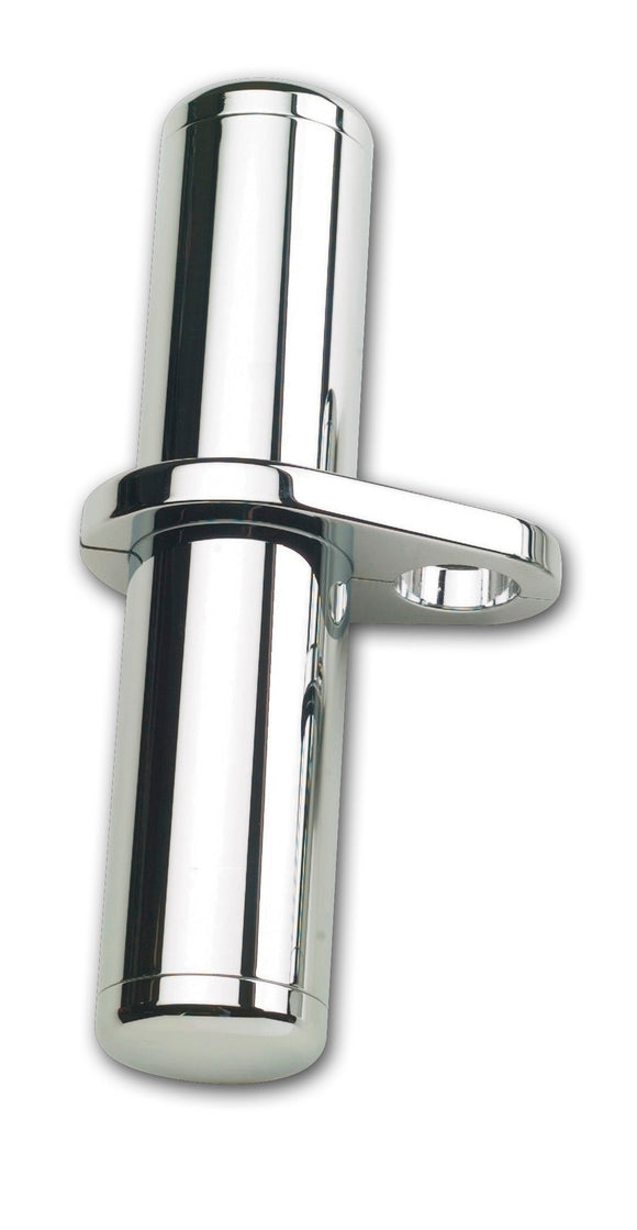 10-inch chrome billet-aluminum stash tube with mounting clamp for 1 to 1-1/4 inch motorcycle frame, waterproof O-ring cap