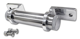 Mini registration holder upright for Harley-Davidson & metric cruisers, 4.5in stainless tube, chrome billet aluminum brackets