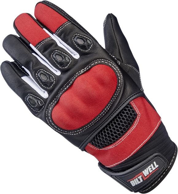 BILTWELL Bridgeport Gloves - Red - Large 1509-0801-304