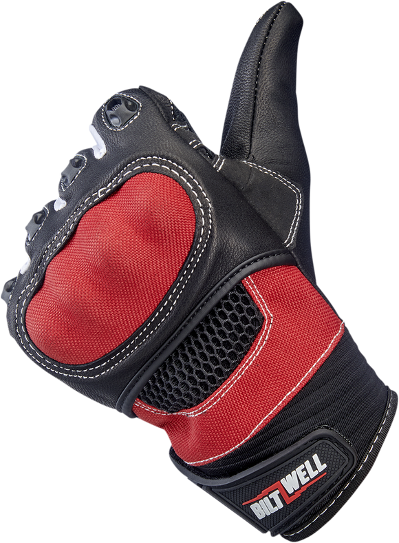 BILTWELL Bridgeport Gloves - Red - Large 1509-0801-304