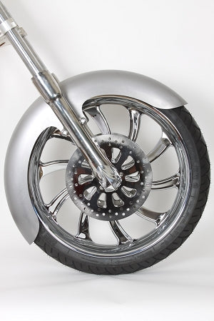 RWD V-Twin O.C.F. 21-inch front fender for Harley Davidson Touring models, 5.5-inch wide, 14-gauge steel, predrilled for baggers