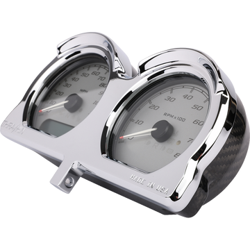 Thrashin Supply Co. Gauge Relocation Kit Chrome Front