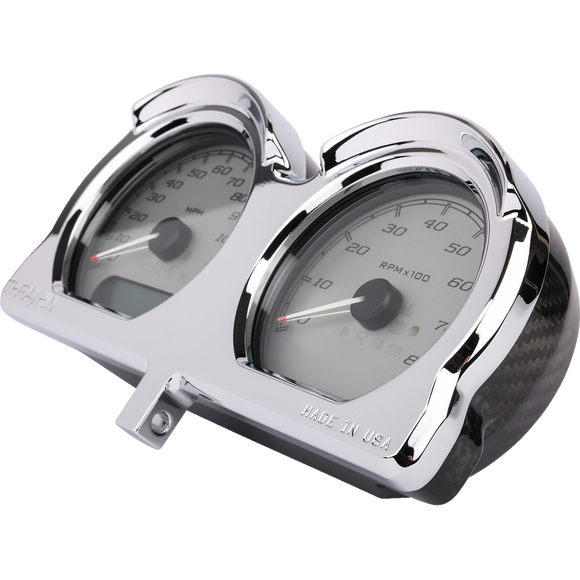 Thrashin Supply Co. Gauge Relocation Kit Chrome Front