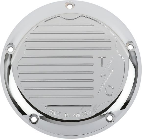 THRASHIN SUPPLY CO. Derby Cover - Finned - Chrome - M8 TSC-3017-3