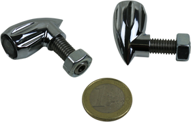 KODLIN USA 3-1 Bullet Rear Indicator Lights - Grooved - Chrome K68462