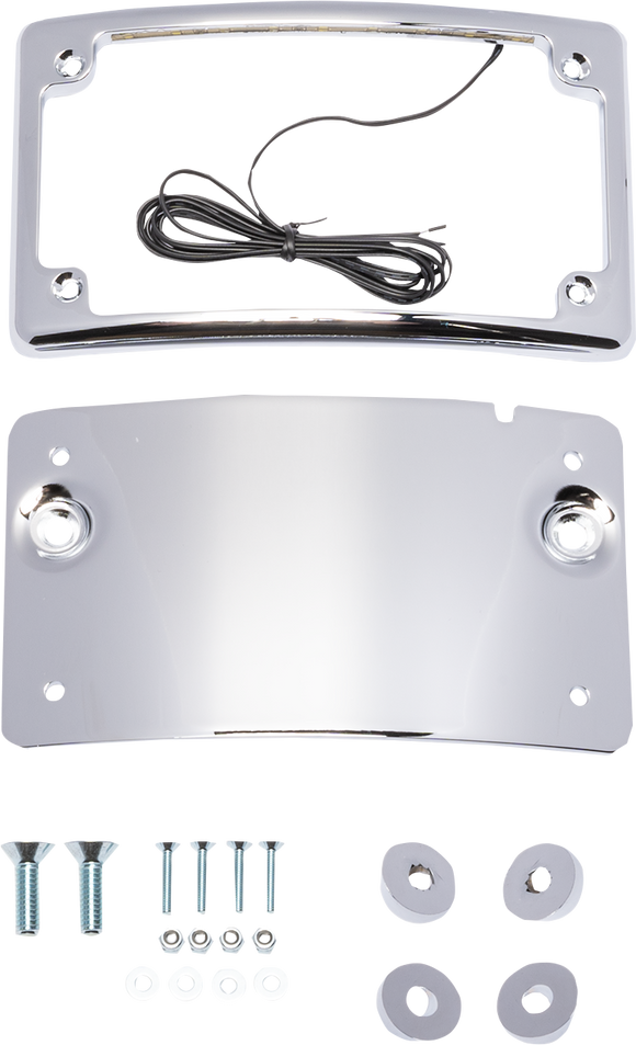 KODLIN USA License Plate Mount - Curved - Chrome KUS20101