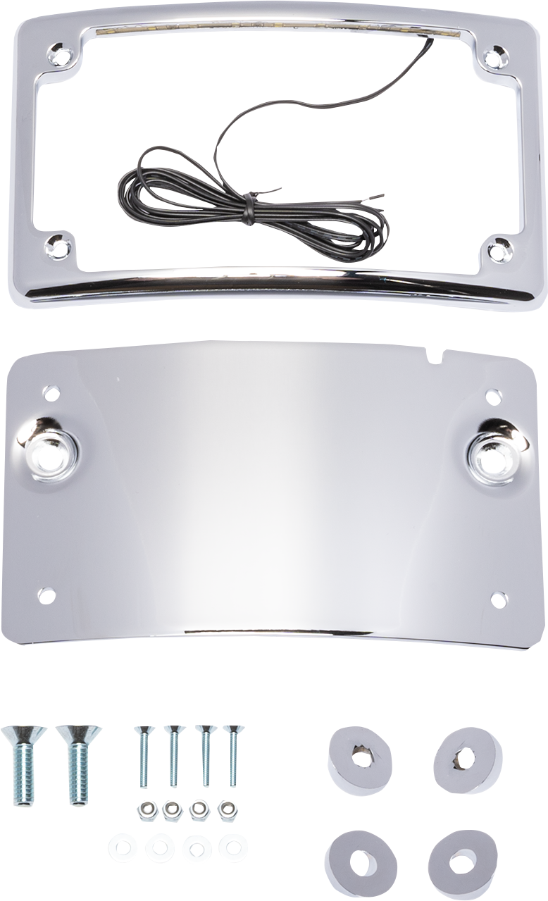 KODLIN USA License Plate Mount - Curved - Chrome KUS20101