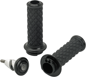 BILTWELL Alumicore Grips - Dual Cable - Black 6604-201-01