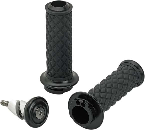 BILTWELL Alumicore Grips - Dual Cable - Black 6604-201-01