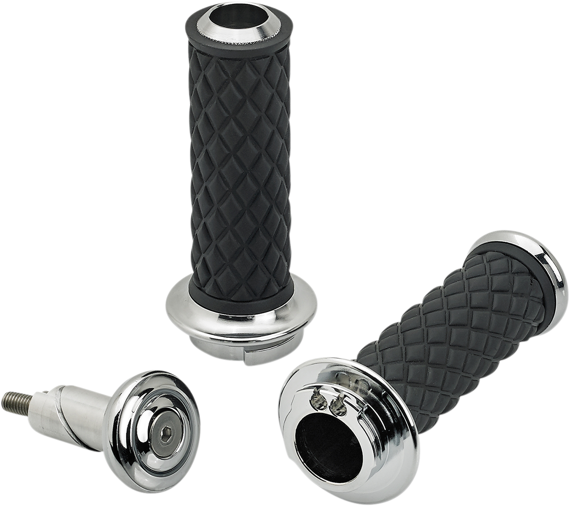 BILTWELL Alumicore Grips - Dual Cable - Chrome 6604-105-01