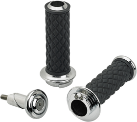 BILTWELL Alumicore Grips - Dual Cable - Chrome 6604-105-01