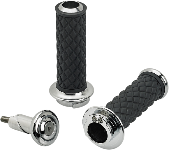 BILTWELL Alumicore Grips - Dual Cable - Chrome 6604-105-01