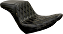 LE PERA Kickflip Seat - Diamond w/Chestnut Stitching - Black - Softail '18-'23 LYR-590DD-CHET