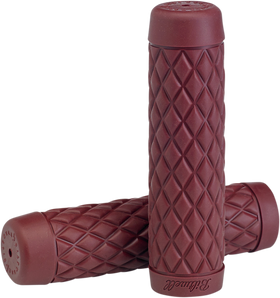 BILTWELL Torker Grips - 1" - Oxblood 6705-0301