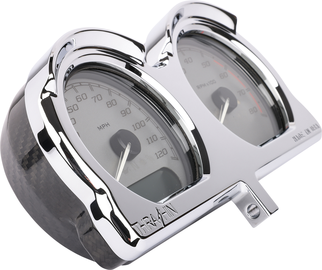 THRASHIN SUPPLY CO. Gauge Relocation Kit - Chrome TSC-2707-3
